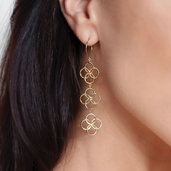 Ohrh�nger Clover Charm, 18 K Gelbgold vergoldet 