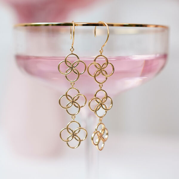 Ohrh�nger Clover Charm, 18 K Gelbgold vergoldet 