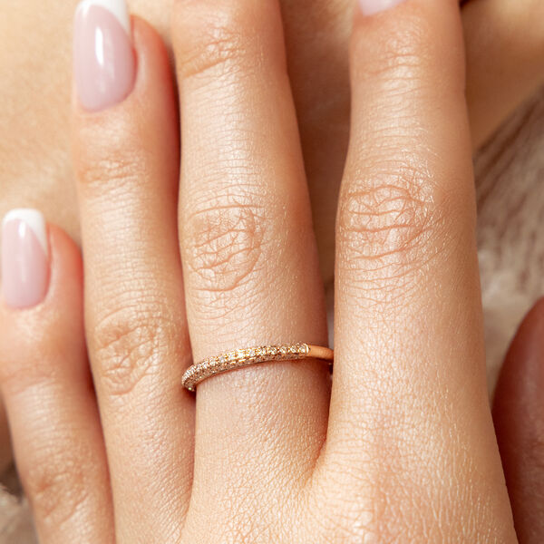 Ring DAZZLE mit Diamanten, 14 Karat Gelbgold 