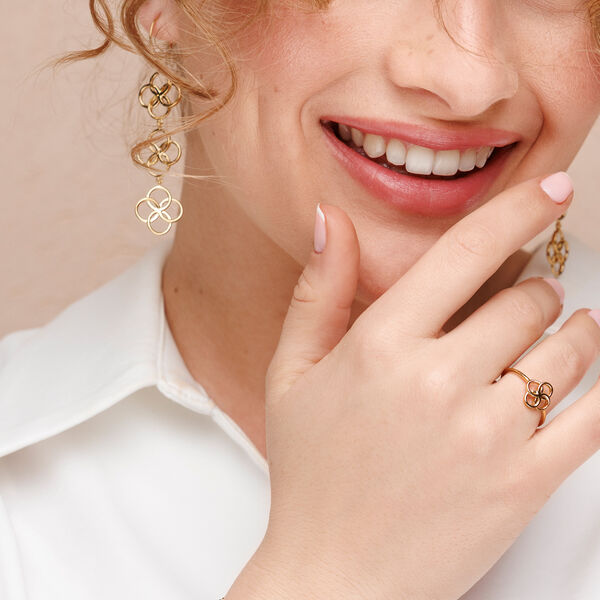 Ohrh�nger Clover Charm, 18 K Gelbgold vergoldet 