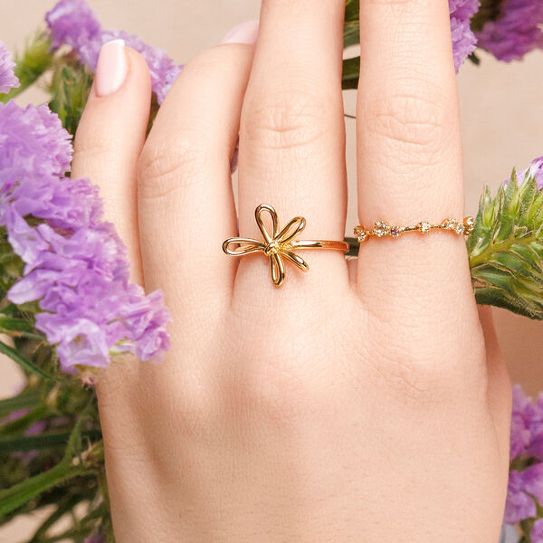 Ring Blossom, 18 K Gelbgold vergoldet 