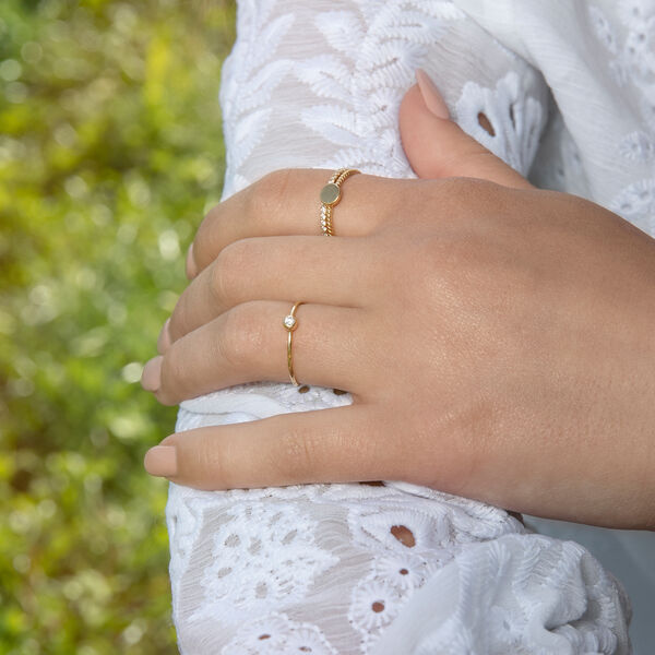 Ring Twist mit Pl�ttchen, 18 K Gelbgold vergoldet 