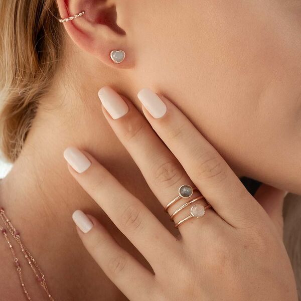 Ohrstecker VALENTINE, Aqua Chalzedon, 925 Sterlingsilber 