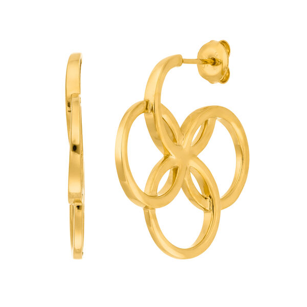 Creolen Clover Charm, klein, 18 K Gelbgold vergoldet 
