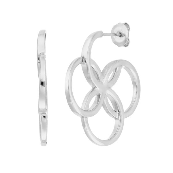 Creolen Clover Charm, klein, 925 Sterlingsilber 