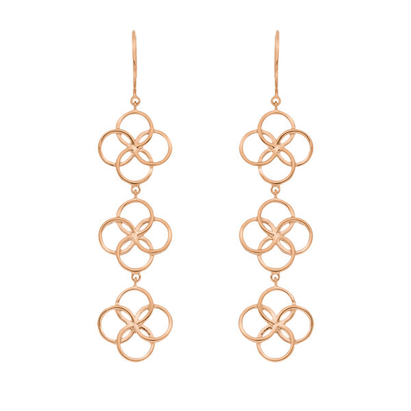 Ohrh�nger Clover Charm, 18 K Rosegold vergoldet 