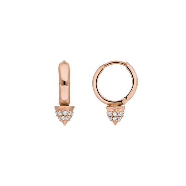 Mini Creole Single Stud, 18 K Rosegold vergoldet 