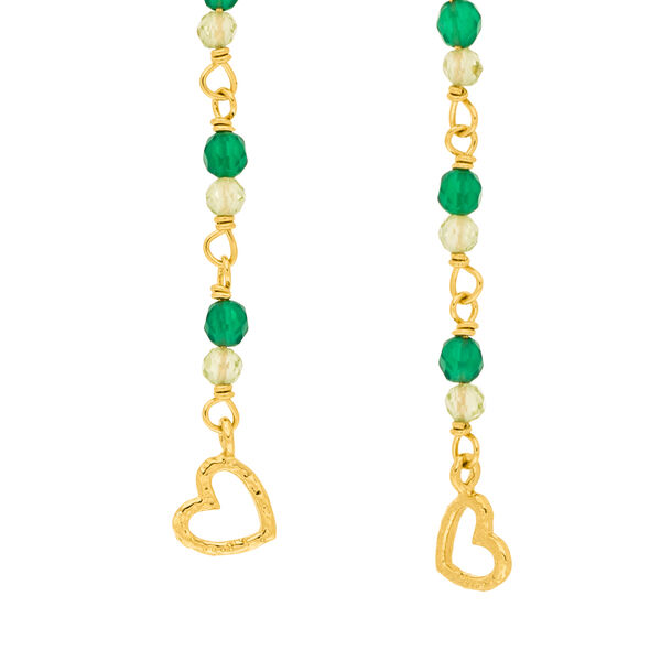 Ohrh�nger Gr�ner Achat, 18 K Gelbgold vergoldet 