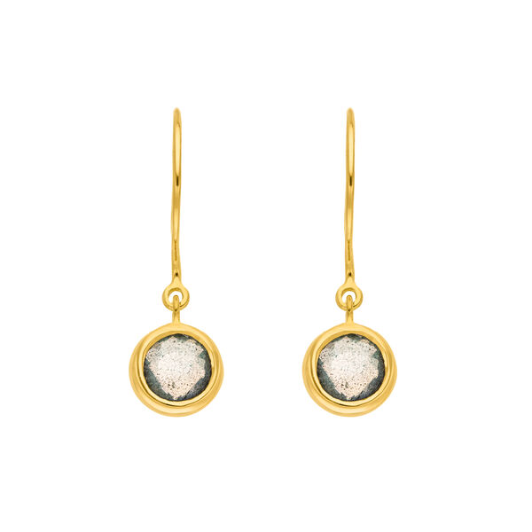 Ohrh�nger Solit�r, Labradorit, 18 K Gelbgold vergoldet 