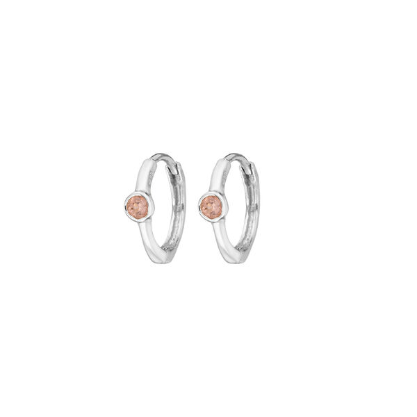 Creole One Gem, Rosenquarz, 925 Sterlingsilber 