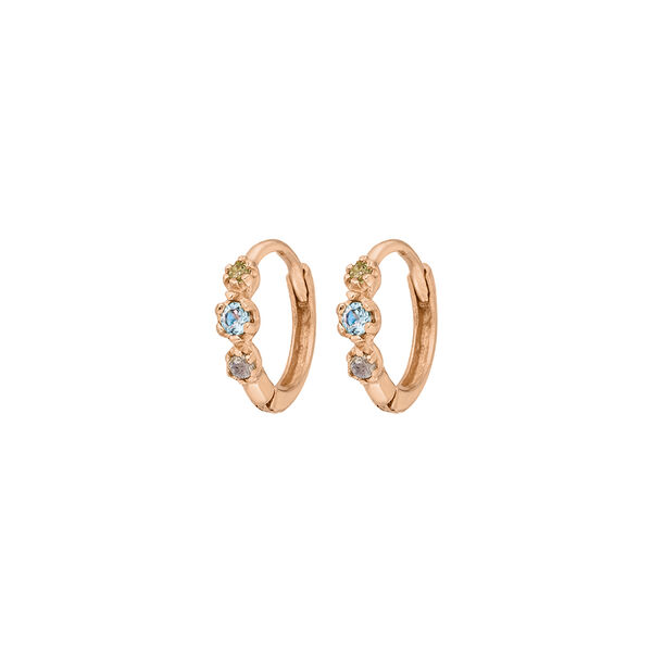 Creole Three Gems, Blauer Topas, 18 K Rosegold vergoldet 