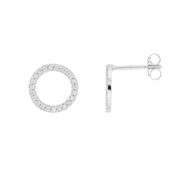 Ohrstecker Circle Of Life mit Zirkonia, 925 Sterlingsilber 