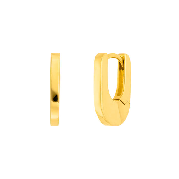 Creolen HUGGIE Oval, 18 K Gelbgold vergoldet 
