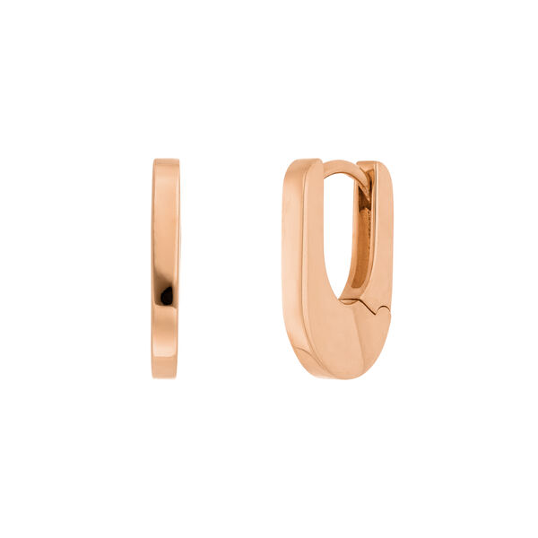 Creolen HUGGIE Oval, 18 K Rosegold vergoldet 