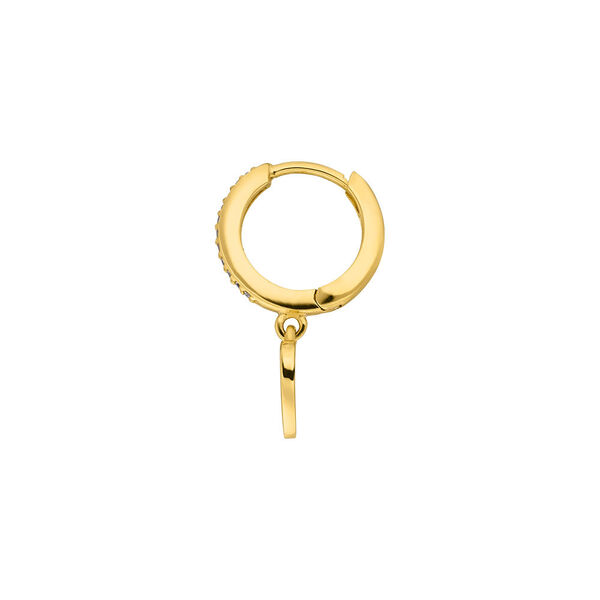 Single Creole HEART/Zirkonia, 18 K Gelbgold vergoldet 