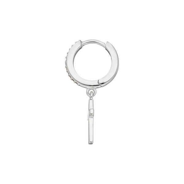 Single Creole CROSS/Zirkonia, 925 Sterlingsilber 