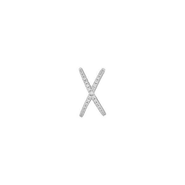 Earcuff Cross CZ, 925 Sterlingsilber, rhodiniert 