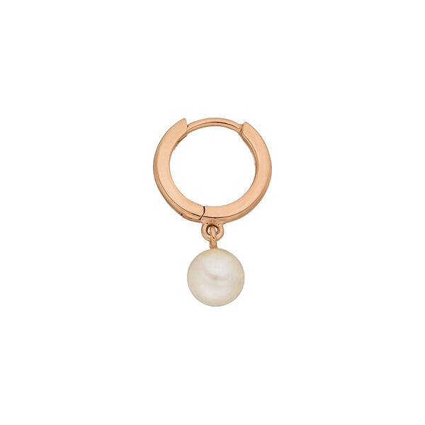 Single Creole PEARL, 18 K Rosegold vergoldet 