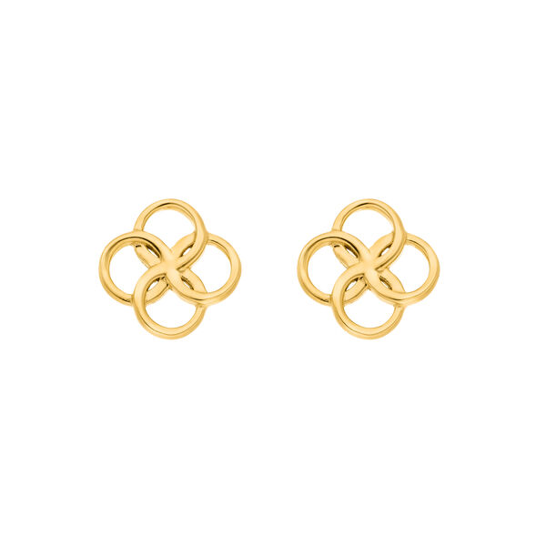 Ohrstecker Clover Charm, 18 K Gelbgold vergoldet 