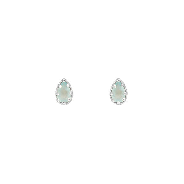 Ohrstecker Drop, Aqua Chalzedon, 925 Sterlingsilber 