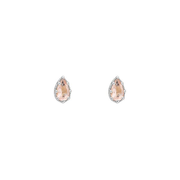 Ohrstecker Drop, Rosenquarz, 925 Sterlingsilber 