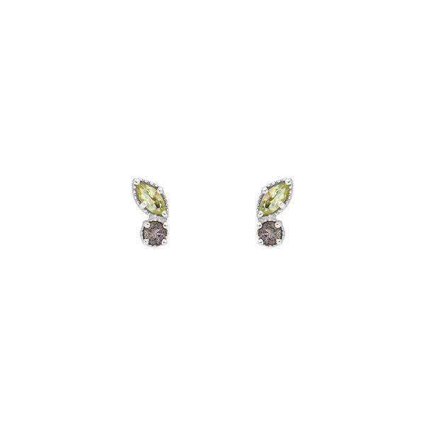 Ohrstecker Two Gems, Peridot, 925 Sterlingsilber 