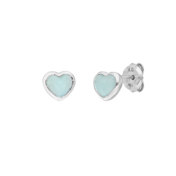 Ohrstecker VALENTINE, Aqua Chalzedon, 925 Sterlingsilber 