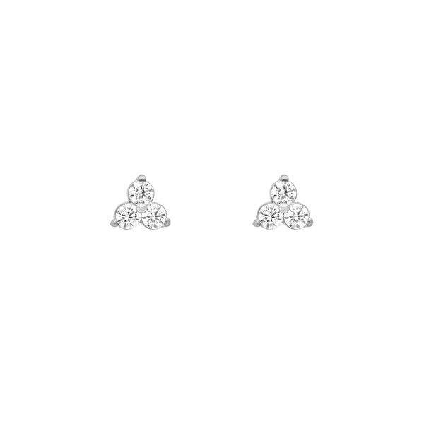 Ohrstecker Triple Zirkonia, 925 Sterlingsilber 