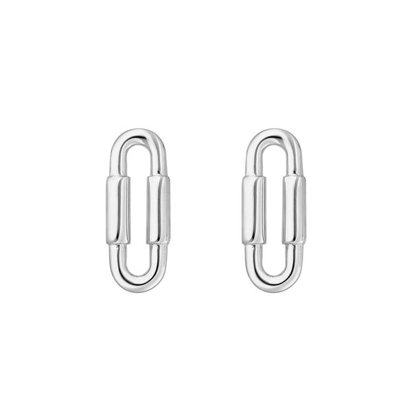 Silber Ohrstecker, Karabiner 