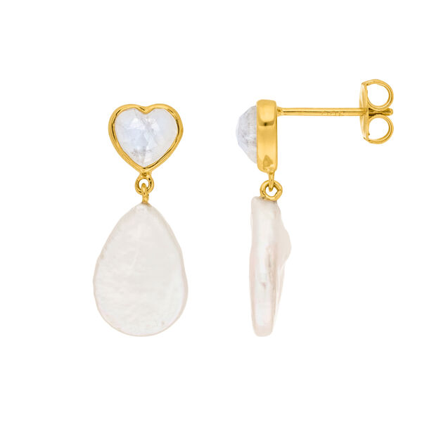 Ohrstecker VALENTINE PEARLS, 18 Karat Gelbgold vergoldet 