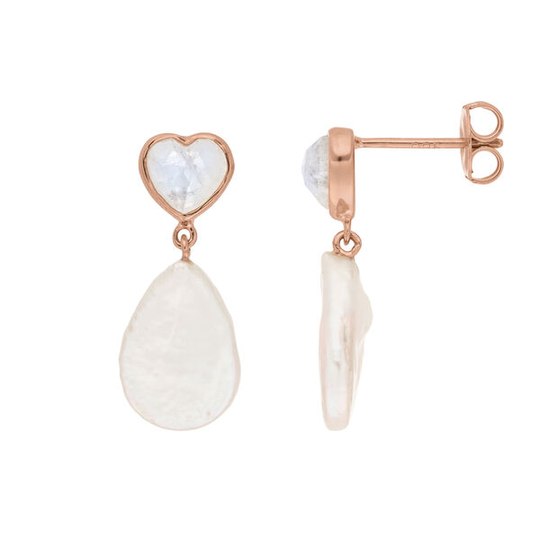 Ohrstecker VALENTINE PEARLS, 18 Karat Rosegold vergoldet 