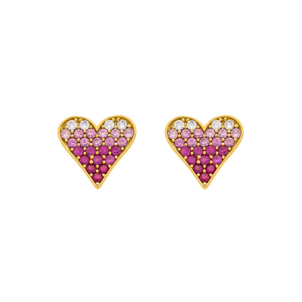 Ohrstecker Pink Valentine, 18 K Gelbgold vergoldet 