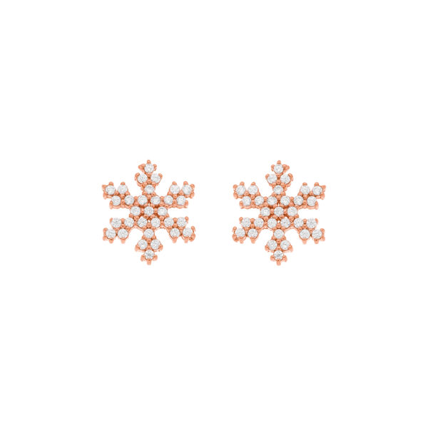 Ohrstecker Snowflake, 18 K Rosegold vergoldet 