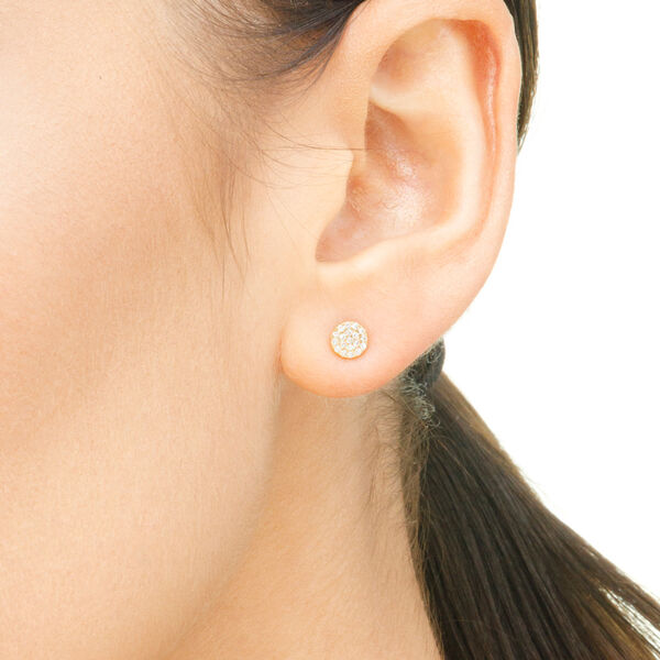 Ohrstecker Pav� mit Diamanten, 18 Karat Gelbgold 