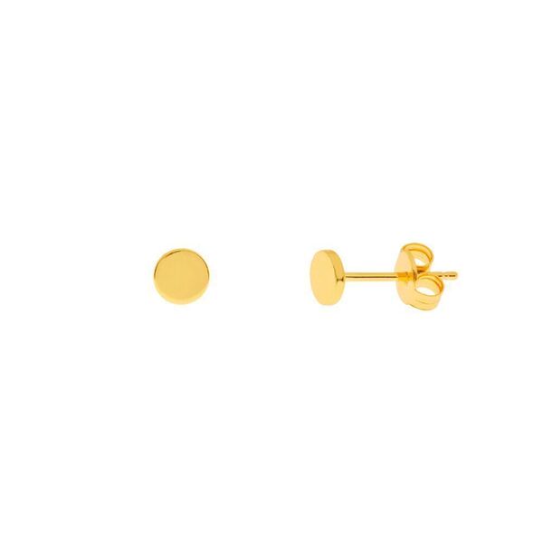 Ohrstecker MINI, Rund, 18 K Gelbgold vergoldet 