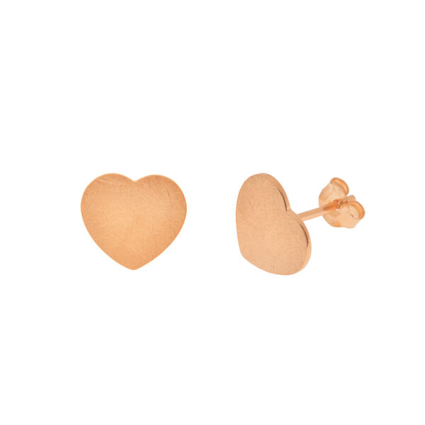Ohrstecker Heart-Disc, matt, 18 Rosegold vergoldet 
