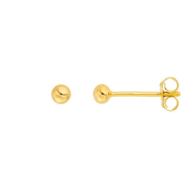 Kugelstecker Mini, 3 mm, 18 Karat Gelbgold vergoldet 