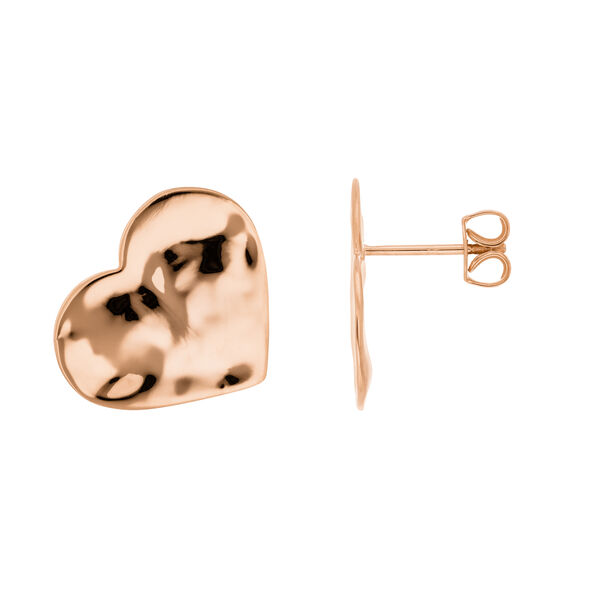 Ohrstecker BIG HEART, 18 K Rosegold vergoldet 