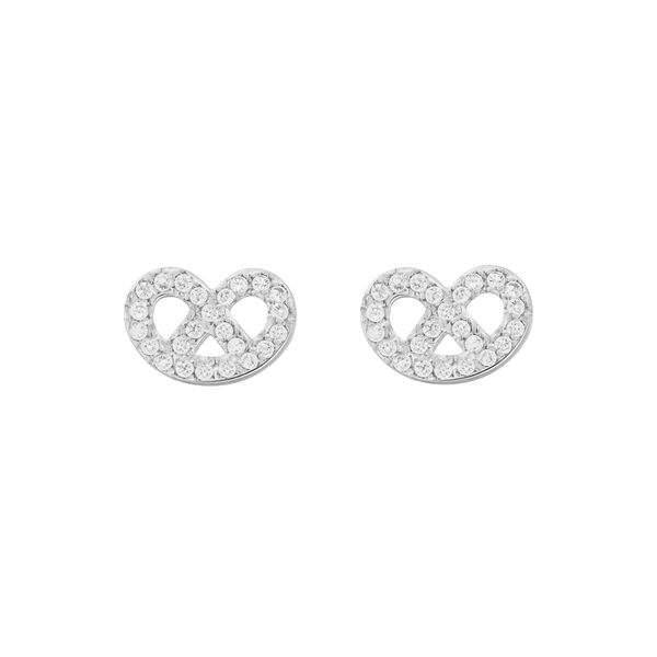 Ohrstecker Brezn mit Zirkonia, 925 Sterlingsilber 