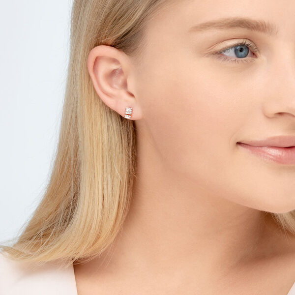 Ohrstecker ICE CUBE, Zirkonia, 18 K Rosegold vergoldet 