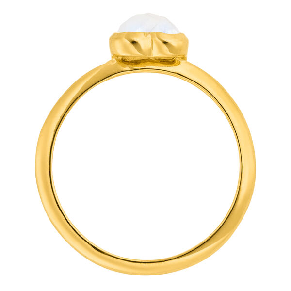 Ring VALENTINE, Mondstein, 18 Karat Gelbgold vergoldet, Gr.50 