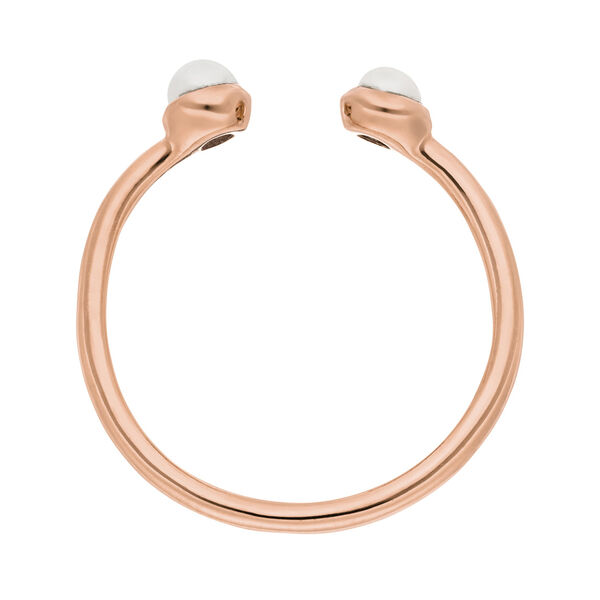 Silber Open Ring, Perle, Rosegold 