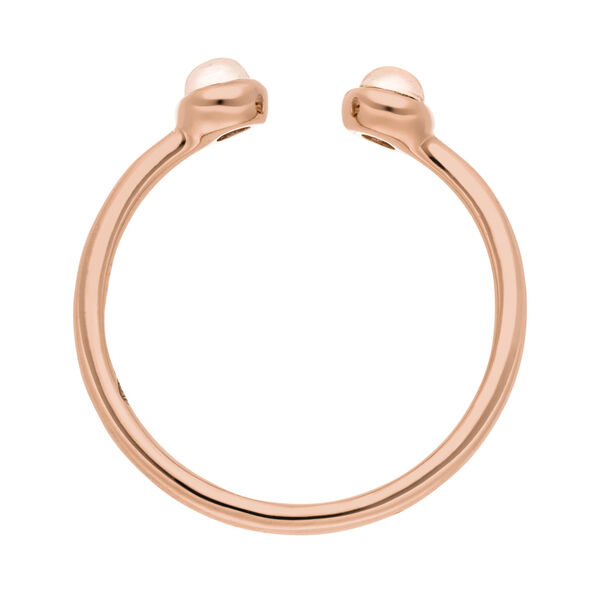 Silber Open Ring, Rosenquarz, Rosegold 
