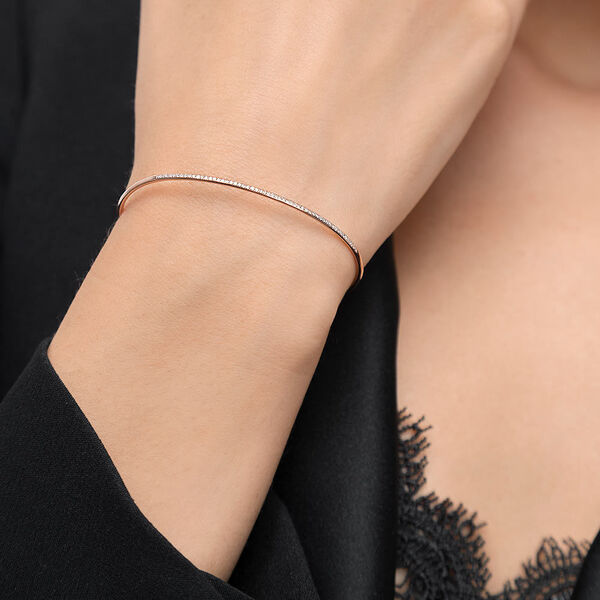 Armreif Circle mit Diamanten, 18 Karat Rosegold 