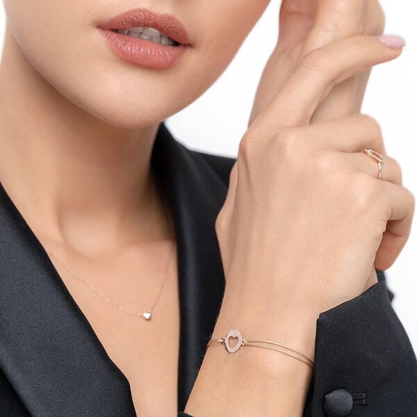 Freundschaftsarmband Heart, 14 Karat Rosegold 