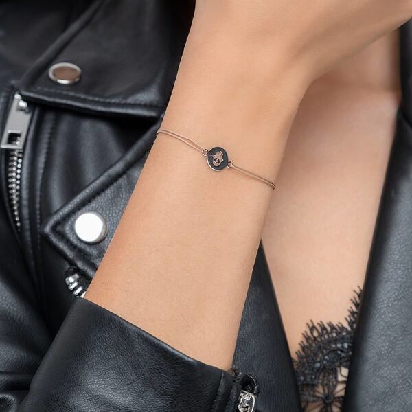 Freundschaftsarmband Hand der Fatima, 14 Karat Wei�gold 