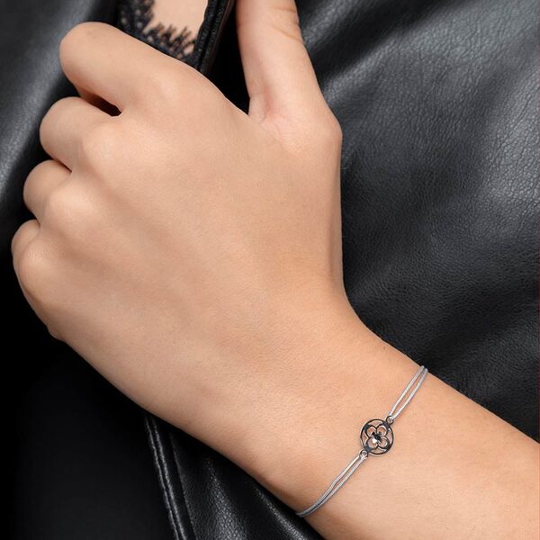 Freundschaftsarmband Clover, 14 Karat Wei�gold 