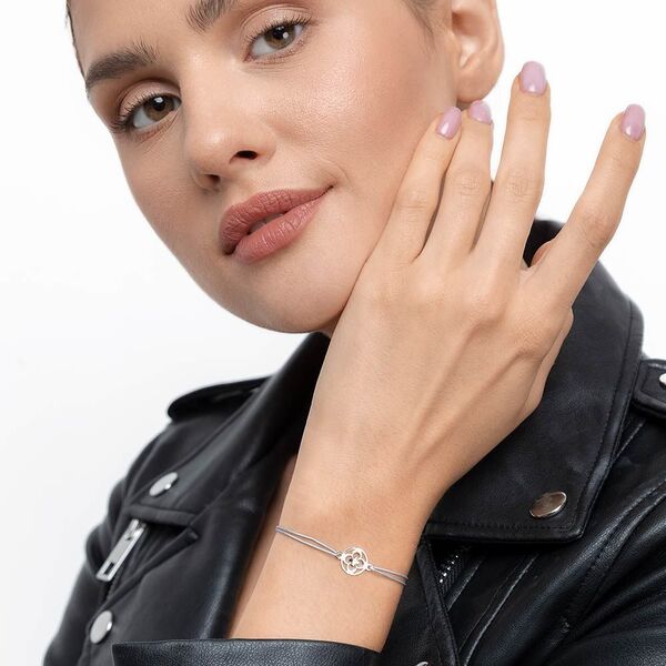 Freundschaftsarmband Clover, 14 Karat Wei�gold 