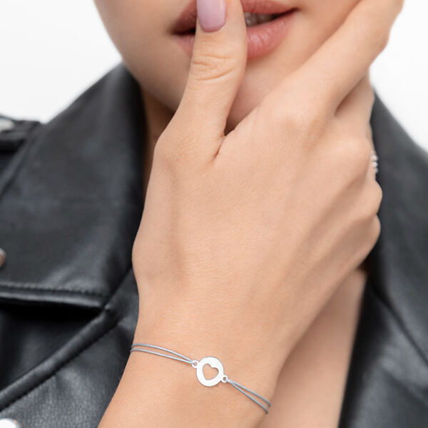 Freundschaftsarmband Heart, 14 Karat Wei�gold 