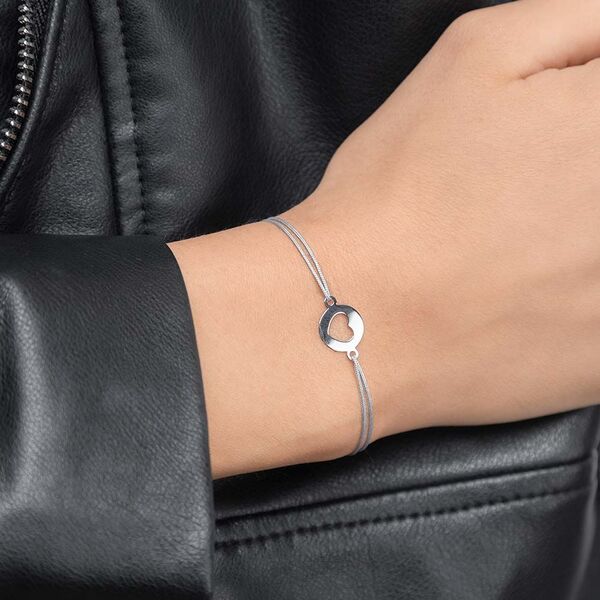 Freundschaftsarmband Heart, 14 Karat Wei�gold 